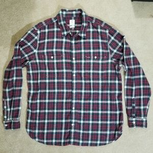 Gap Men's Flannel Shirt Red White Blue XXL